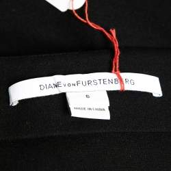 Diane von Furstenberg Black Python Print Silk & Wool Mae Mikado Skirt M
