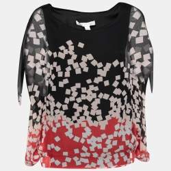 Diane von Furstenberg Multicolor Printed Silk Robyn Blouse S