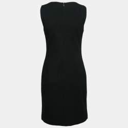 Pre Owned Diane von Furstenberg Black Knit Embroidered Sleeveless Dress M