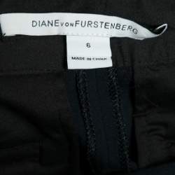 Pre Owned Diane von Furstenberg Navy Blue Knit Trousers M