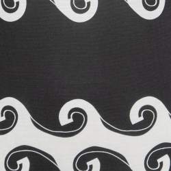 Pre Owned Diane Von Furstenberg Monochrome Wave Print Silk Knit Cyrani Dress M