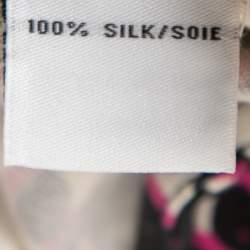 Pre Owned Diane Von Furstenberg Multicolor Printed Silk Pleated Drawstring Front Dress L