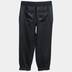 Pre Owned Diane von Furstenberg Black Silk Drawstring Pants XS