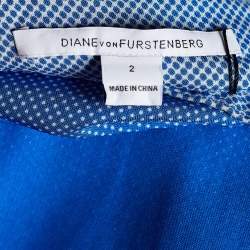Pre Owned Diane von Furstenberg Blue Cody Print Maxi Skirt S