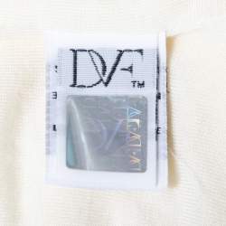 Pre Owned Diane Von Furstenberg Cream Lace Wrap Dress L