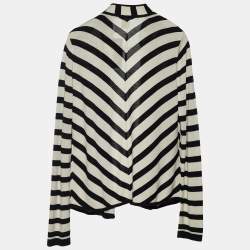Pre Owned Diane von Furstenberg  Monochrome Cotton Silk Melina Cardigan M