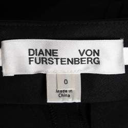Pre Owned Diane Von Furstenberg Black Wool Trousers XS