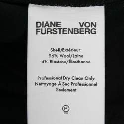Pre Owned Diane Von Furstenberg Black Wool Trousers XS