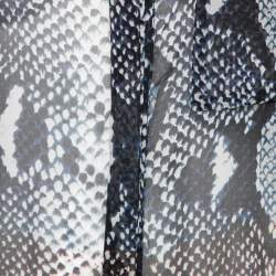 Pre Owned Diane von Furstenberg Blue Python Print Silk Chiffon Lorelei Shirt L