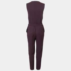 Diane von Furstenberg Plum Crepe Sleeveless Jumpsuit S
