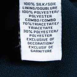 Pre Owned Diane von Furstenberg Navy Blue Silk Rounded Crystal Embellished Gidget Top M