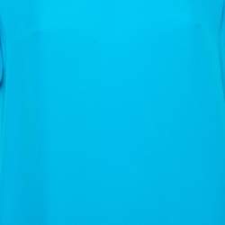 Pre Owned Diane von Furstenberg Blue Silk Maggy Top M