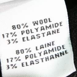 Pre Owned Diane von Furstenberg Black Stretch-Wool Pencil Skirt L