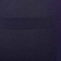 Pre Owned Diane Von Furstenberg Navy Blue Silk Contrast Detail Hatsu Mini Dress S