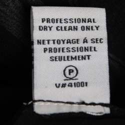 Pre Owned Diane Von Furstenberg Black Marble Print Silk Keyhole Detail Blouse S