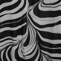 Pre Owned Diane Von Furstenberg Black Marble Print Silk Keyhole Detail Blouse S