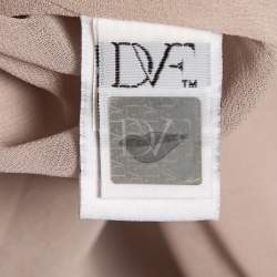 Pre Owned Diane Von Furstenberg Multicolor Printed Embellished Silk Dress L