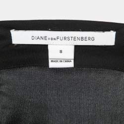 Diane von Furstenberg Black Jersey Wrap Dress M