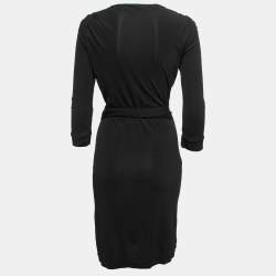 Diane von Furstenberg Black Jersey Wrap Dress M