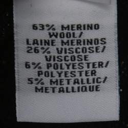 Pre Owned Diane Von Furstenberg Navy Blue & Gold Lurex Wool Evelyn Wrap Dress S