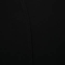 Pre Owned Diane Von Furstenberg Black Crepe Asymmetrical Cropped Jacket S