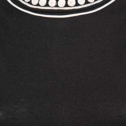 Pre Owned Diane Von Furstenberg Black Knit Embroidered Top M