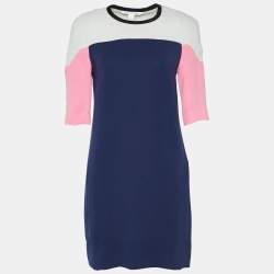 Diane Von Furstenberg Color Block Crepe Yumi Shift Dress M