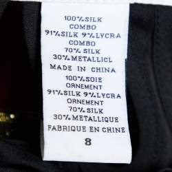 Pre Owned Diane Von Furstenberg Black and Red Silk Kiandra Wrap Dress M