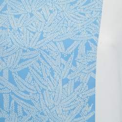 Pre Owned Diane Von Furstenberg Blue Printed Silk Contrast Top M