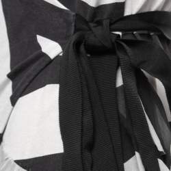 Pre Owned Diane Von Furstenberg Monochrome Riviera Printed Wrap Dress M