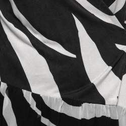 Pre Owned Diane Von Furstenberg Monochrome Riviera Printed Wrap Dress M