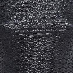 Pre Owned Diane Von Furstenberg Metallic Black Lace New Cindy Dress XS