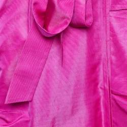 Pre Owned Diane Von Furstenberg Pink Silk Ruffled Victorie Wrap Dress S