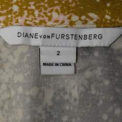 Diane Von Furstenberg Multicolor Printed Jersey Silk Maxi Wrap Dress S