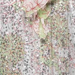 Pre Owned Diane Von Furstenberg Multicolor Sequin-Embellished Silk Maxi Dress S