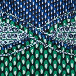 Pre Owned Diane von Furstenberg Multicolor Printed Silk Knit Evita Dress M