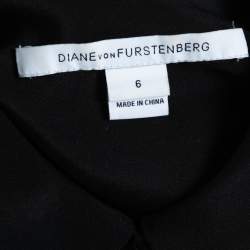 Diane Von Furstenberg Cream Silk Contrast Collar Shirt M
