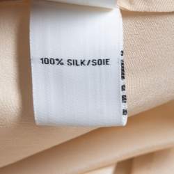 Diane Von Furstenberg Cream Silk Contrast Collar Shirt M