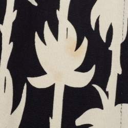 Pre Owned Diane Von Furstenberg Black Patterned Taurus Silk Wrap Midi Dress L