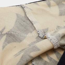 Pre Owned Diane Von Furstenberg Black Patterned Taurus Silk Wrap Midi Dress L