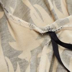 Pre Owned Diane Von Furstenberg Black Patterned Taurus Silk Wrap Midi Dress L