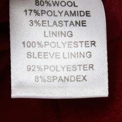 Pre Owned Diane Von Furstenberg Brown Wool Single Button Blazer M