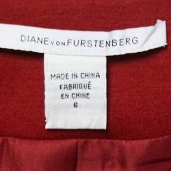 Pre Owned Diane Von Furstenberg Brown Wool Single Button Blazer M
