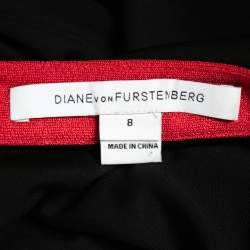 Pre Owned Diane Von Furstenberg Black Jersey Sleeveless Wrap Dress M