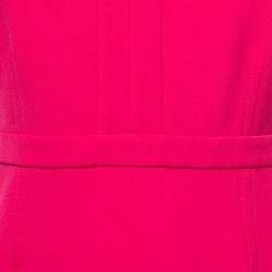 Pre Owned Diane Von Furstenberg Pink Knit V-Neck Midi Dress S