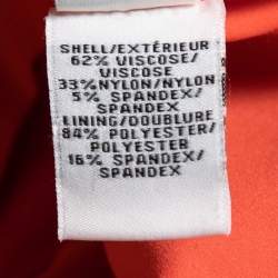 Pre Owned Diane Von Furstenberg Orange Knit Ruched Midi Dress S