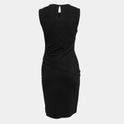 مملوكة مسبقًا Diane Von Furstenberg Black Jersey Ruched Midi Dress S