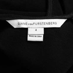 مملوكة مسبقًا Diane Von Furstenberg Black Jersey Ruched Midi Dress S