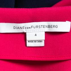 Diane Von Furstenberg Pink Colorblock Crepe Shift Dress S