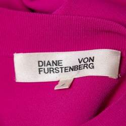 Diane von Furstenberg Pink Knit Ruffle Detail Sweater Top S